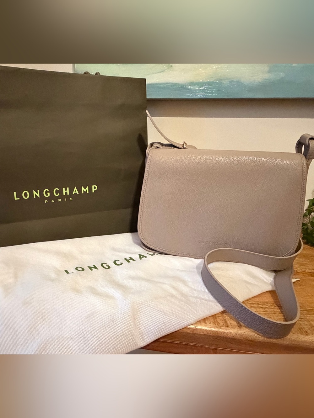 NEW! Longchamp Le Foulonne Leather Crossbody Bag